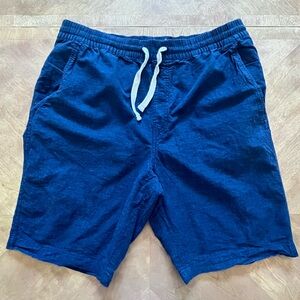 Old Navy Blue Linen-Cotton Flat Front Shorts – Size L